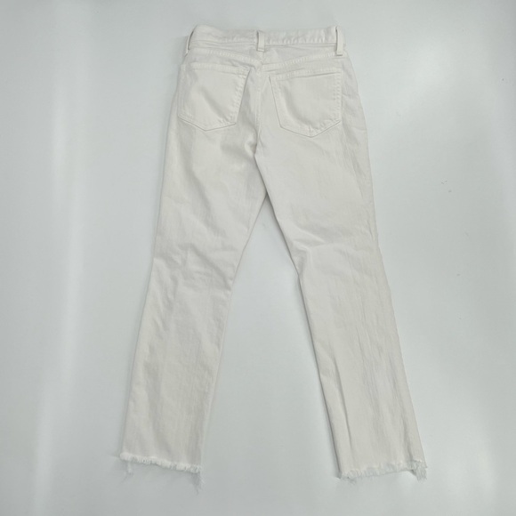 J. Crew Denim White Slim Boyfriend Rough Hem Distressed Jeans Size 24 Women’s - Picture 3 of 8